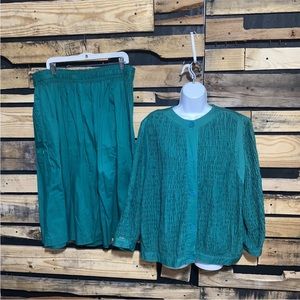 Vintage Gene Ewing Bis Woman
Jacket Wrinkled Rich Denim Button Up
With Skirt USA